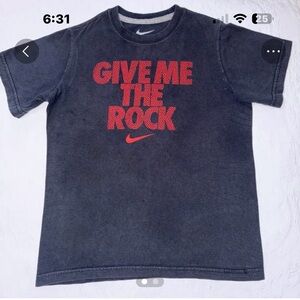 Nike Kids Charcoal Tee with Red Graphic